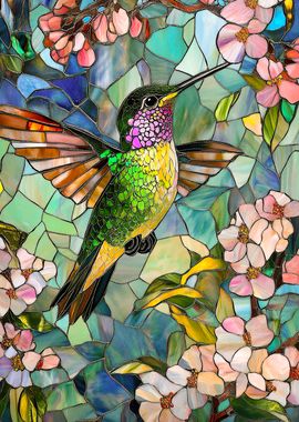 Stained Glass Hummingbird