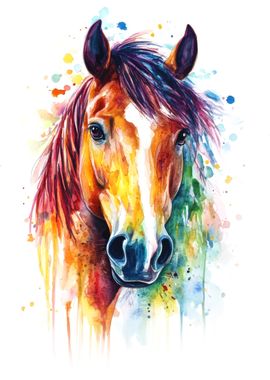 Watercolor Horse Portrait