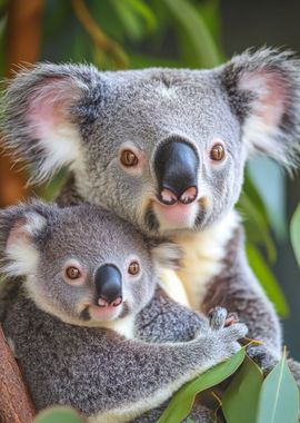 Koala Mother and Baby