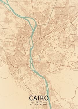 Cairo Vintage Map