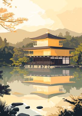 Golden Pavilion Reflection