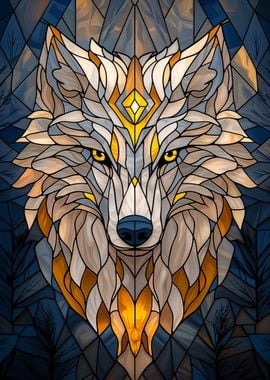 Stained Glass Wolf