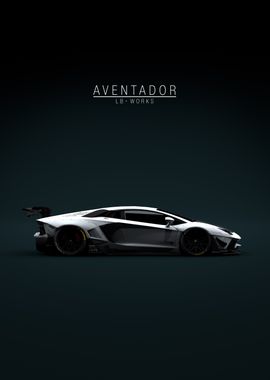 White Lamborghini Aventador LB-Works - Green Tint