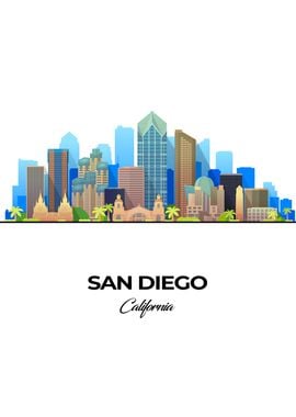 San Diego Skyline Illustration