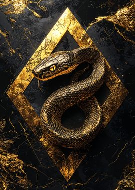 Golden Snake Art