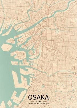 Osaka Vintage Map