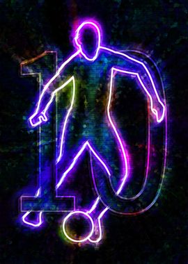 Neon Soccer Player 10