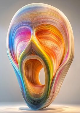 Abstract Scream Sculpture