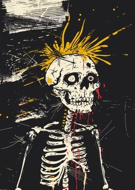 Punk Skull Skeleton