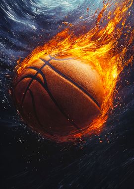 Flaming Basketball