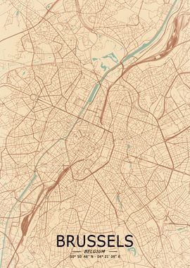 Brussels Vintage Map