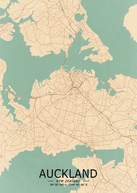 Auckland Vintage Map