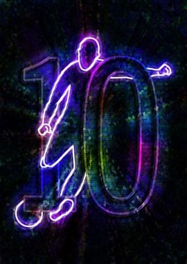 Neon Soccer Player 10