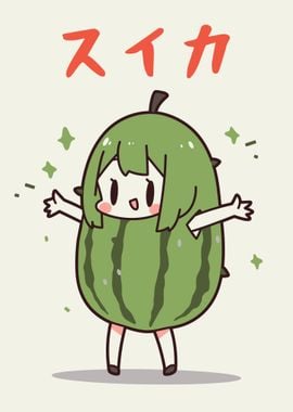 Kawaii Watermelon Girl