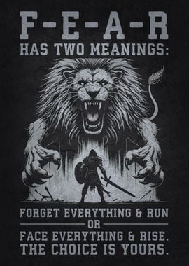 Fear Has Two Meanings, Lion vs Warrior