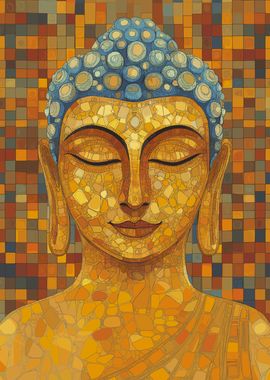 Buddha Mosaic Art Poster