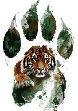 Tiger Paw Print Art