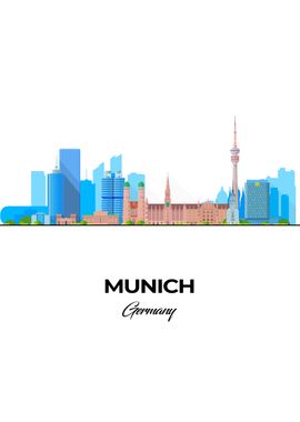 Munich Skyline Illustration