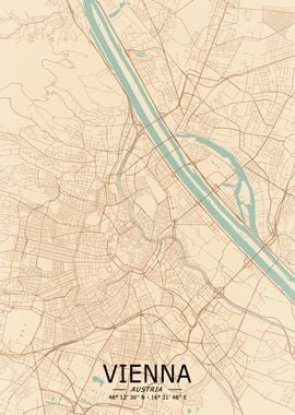 Vienna Vintage Map