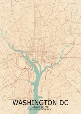 Washington DC Vintage Map