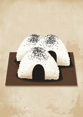 Onigiri with Sesame Seeds Art