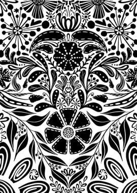 Black and White Floral Pattern