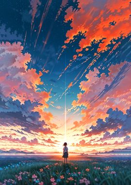 Anime Sunset Landscape