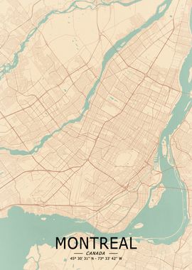 Montreal Vintage Map