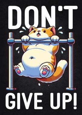 Don't Give Up - Cute Gym Workout Cat