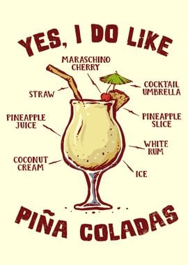 Piña Colada Recipe Illustration