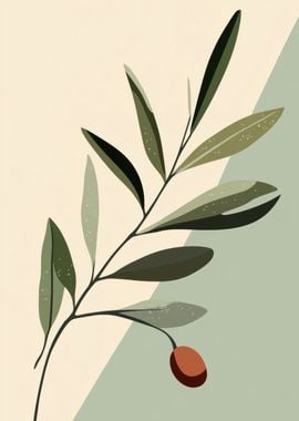 Olive Branch Minimalist Art