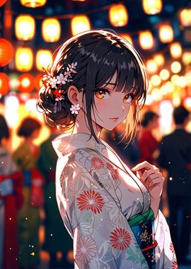 Anime Girl in Kimono