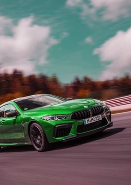 Green BMW M8 Gran Coupe