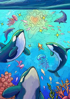 Love Orcas and Coral Reef