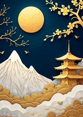 vintage japanese Pagoda