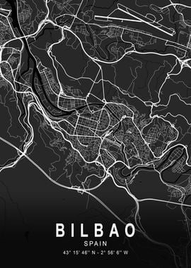 Bilbao Dark City Map