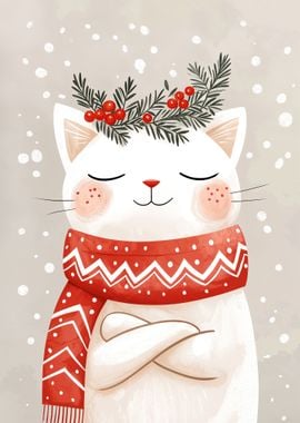 Cozy Christmas Cat