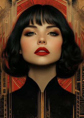 Art Deco Woman Portrait