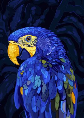 Blue Macaw Portrait