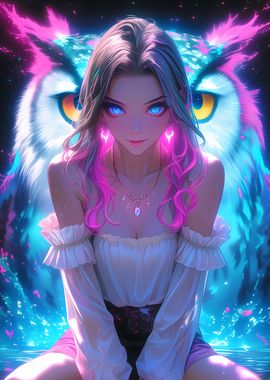 Anime Girl with Owl