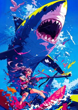 Anime Girl vs. Shark