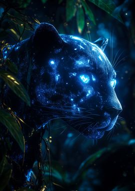 Glowing Panther in Jungle