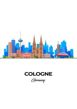 Cologne Skyline Illustration