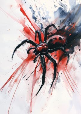 Watercolor Spider Art