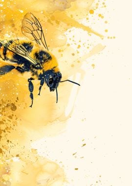 Bee Watercolor Art