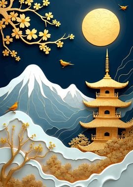 japan Pagoda Landscape