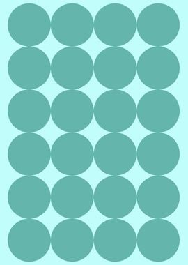 Midcentury Modern Minimalist Teal Circle Pattern