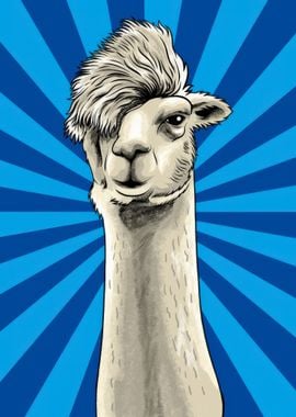 Cool Llama with Spiky Hair meme