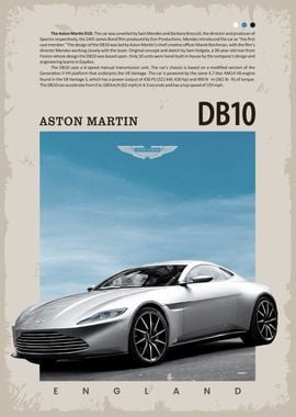 Aston Martin DB10 Vintage Poster