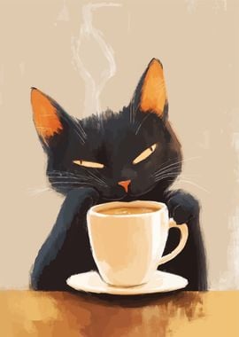 Cat with Coffee